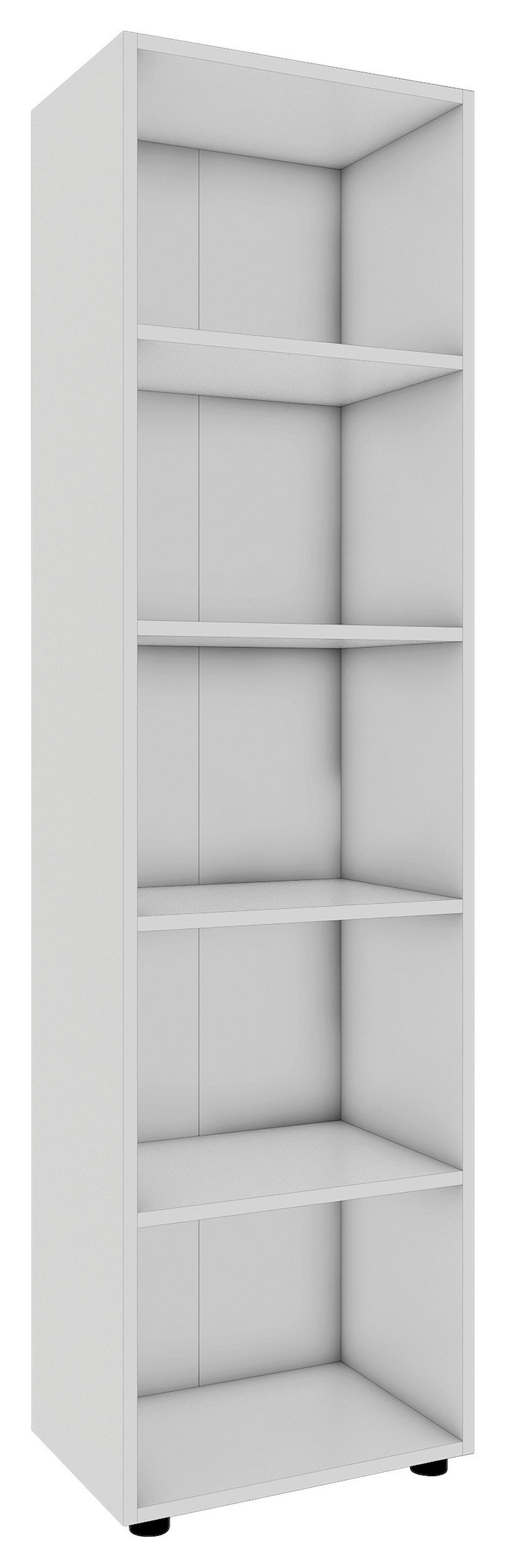 Regal Ulas 5, Bela - črna/bela, Moderno, umetna masa/leseni material (49/178/32cm) - MID.YOU