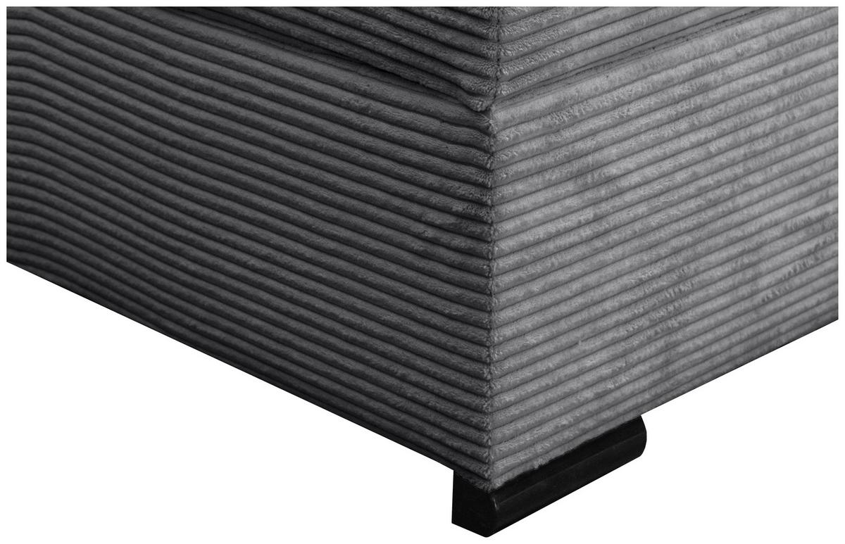 Boxspringbett Malaga ohne Fußteil Grau ca. 180x200cm - Dunkelgrau/Silberfarben, KONVENTIONELL, Holzwerkstoff/Kunststoff (180/200cm) - Premium Living