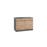Küchenunterschrank Turin ca. 120x86 cm Graphit/Eiche - Eiche Wotan/Graphitfarben, Design, Holzwerkstoff (120/86/60cm) - Held