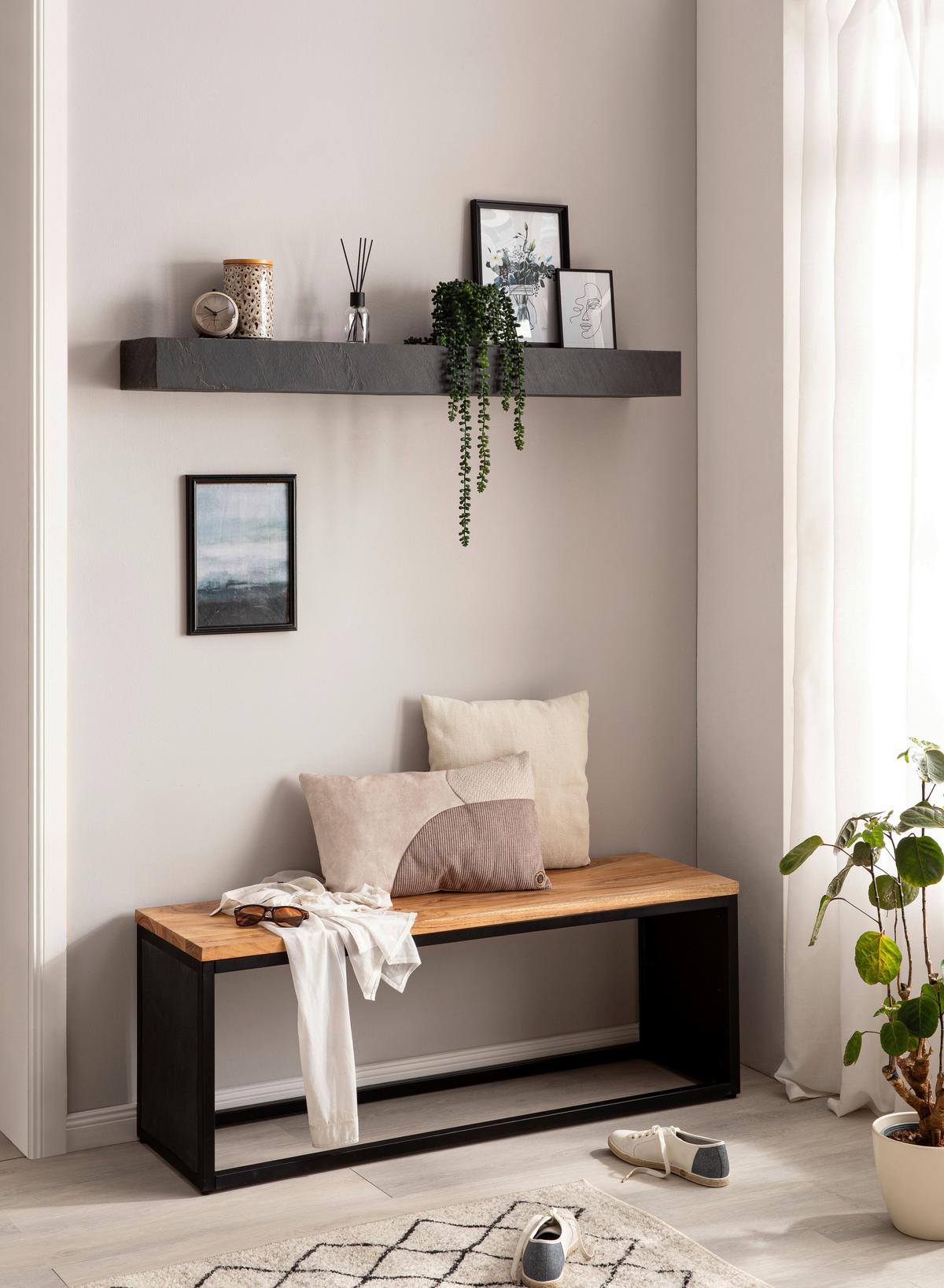 Stenski Regal Wl6.785 - antracit, Trendi, umetna masa/leseni material (120/10/20cm) - MID.YOU