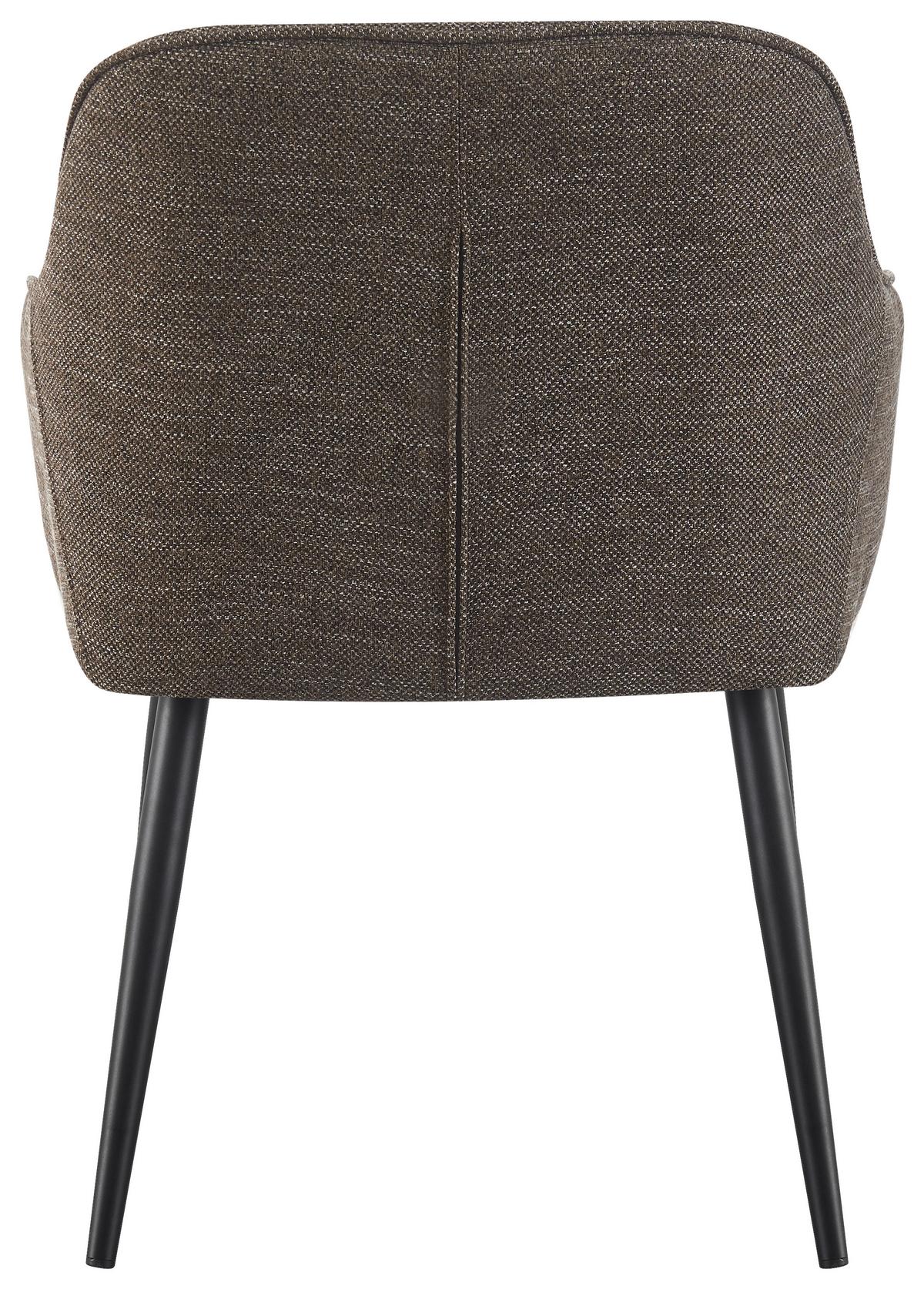 KRZESŁO Z PODŁOKIETNIKAMI KIMMY -EXKLUSIV- - czarny/brązowy, Design, metal/tkanina (56/82/61,5cm) - Novel