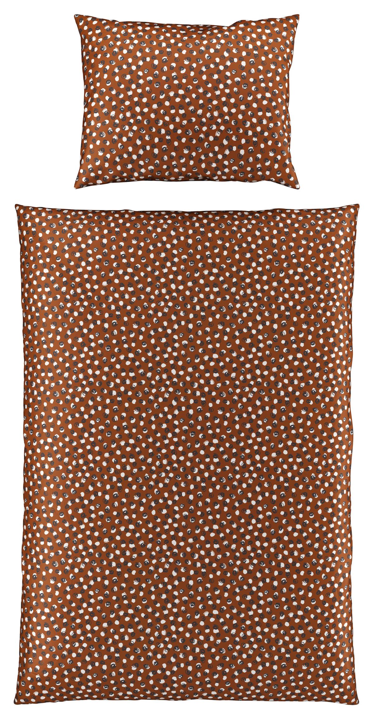 Ágyneműhuzat-garnitúra Doodle Dots - barna/fekete, Konventionell, textil (140/200cm) - Modern Living