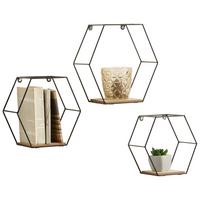 Wandregalset Sarah in Schwarz - Schwarz, MODERN, Holzwerkstoff/Metall - Mömax