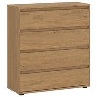 Komoda Calzado - boje hrasta/crna, Moderno, drvni materijal/plastika (75/85/35cm) - Modern Living