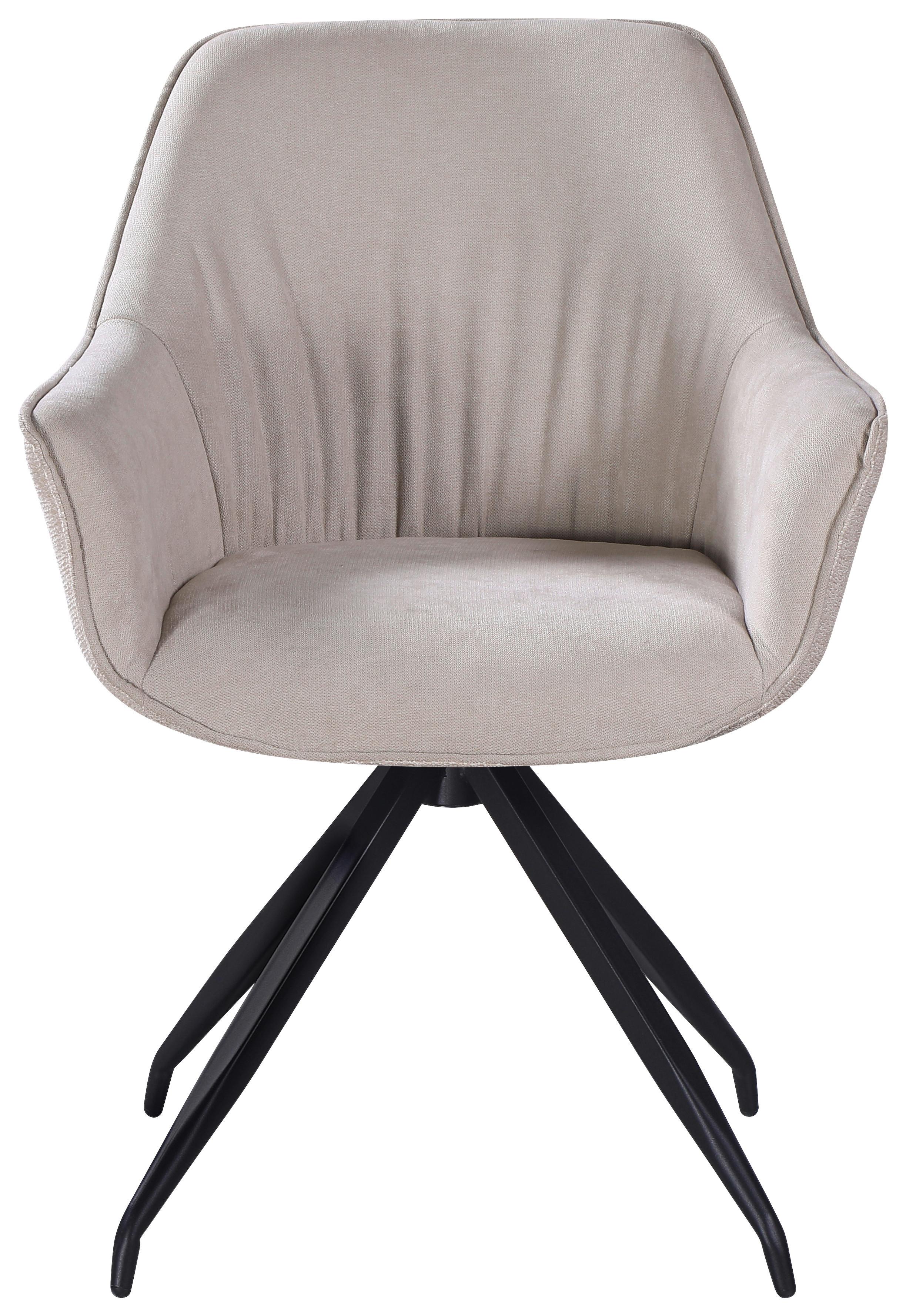 Armlehnstuhl Nova Beige - Beige/Schwarz, MODERN, Textil/Metall (64/85/62cm) - Premium Living