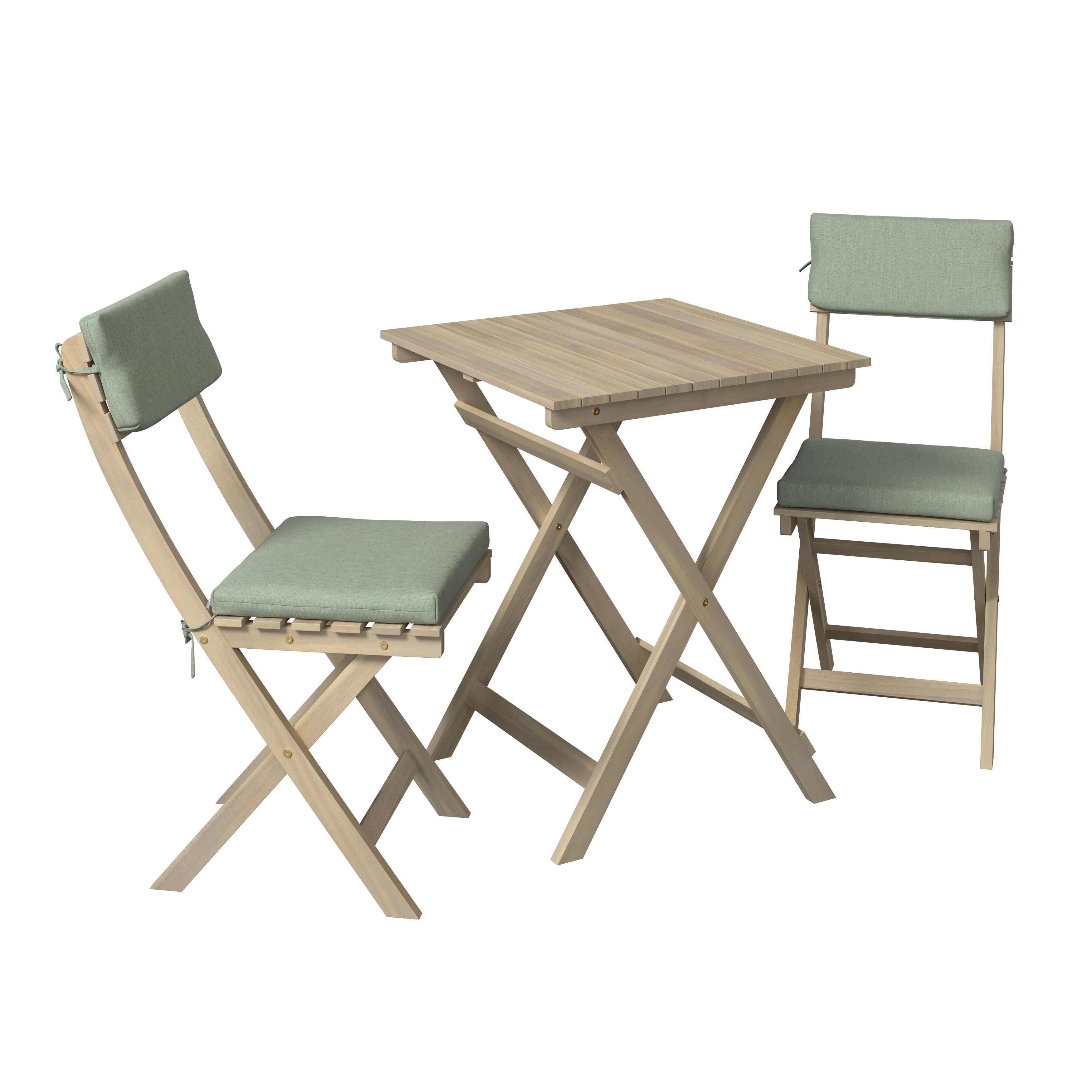 Set de mobilier pentru balcon Greeni - culoare lemn acacia/gri, Natur, lemn/textil - Best Price