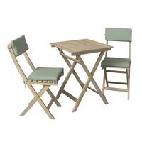 Set de mobilier pentru balcon Greeni - culoare lemn acacia/gri, Natur, lemn/textil - Best Price