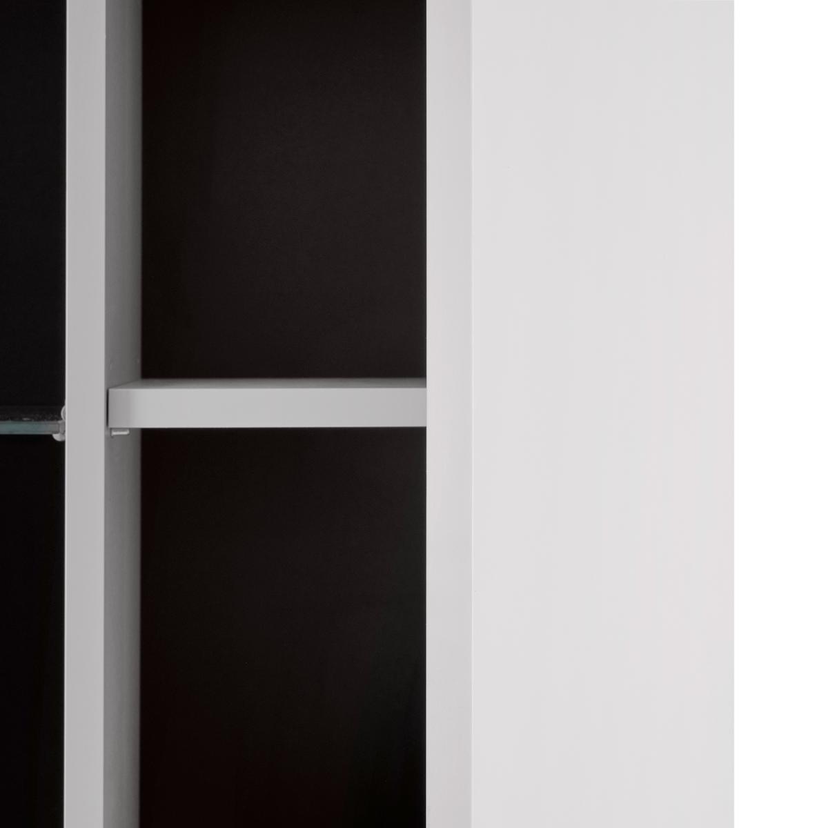 Hochschrank Florenz Kaschmir - Kaschmir/Schwarz, MODERN, Glas/Holzwerkstoff (50/180/190/35cm) - Mömax