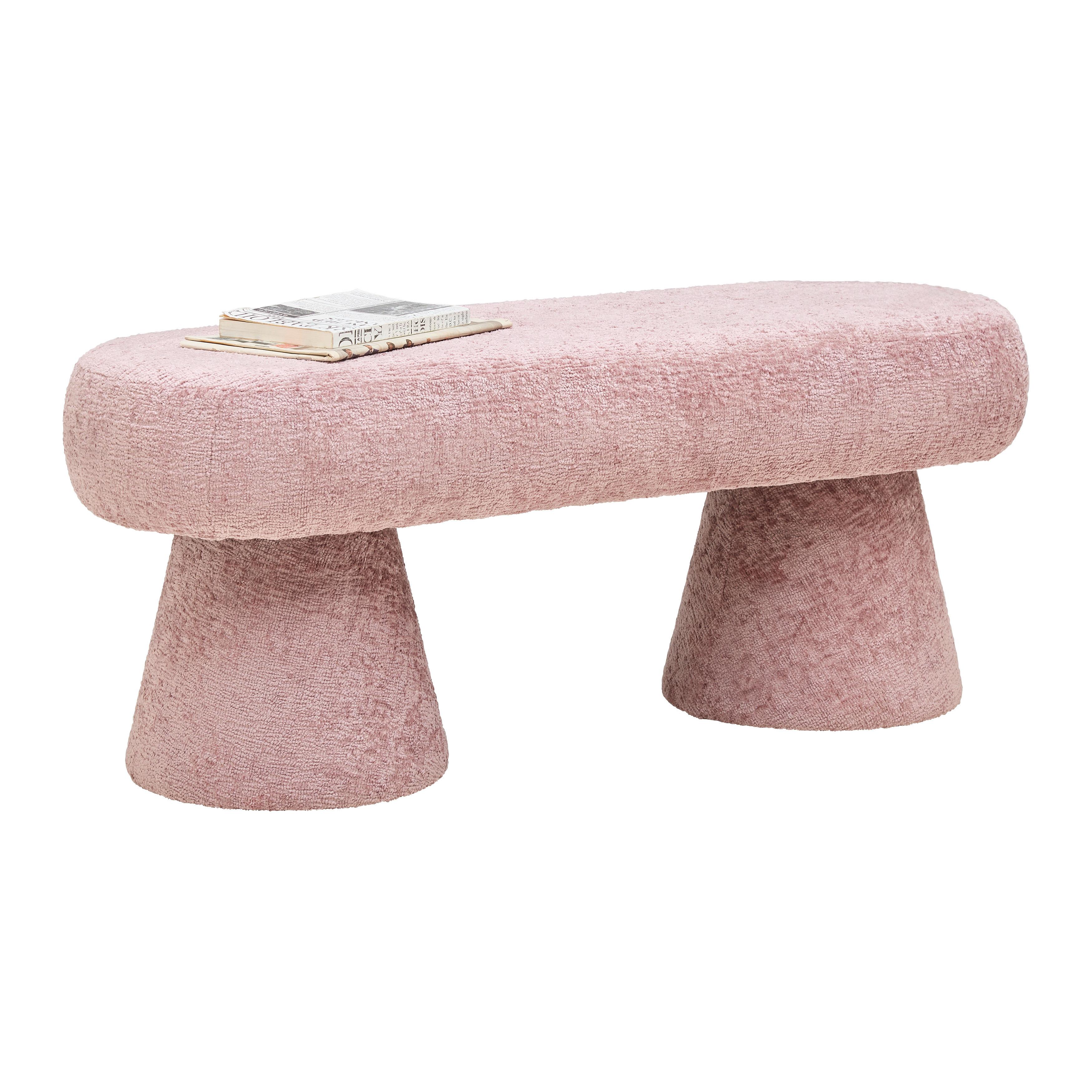Sitzbank Monty Chenille Hellrosa - Rosa, ROMANTIK / LANDHAUS, Holzwerkstoff/Textil (98/40/37cm) - Premium Living