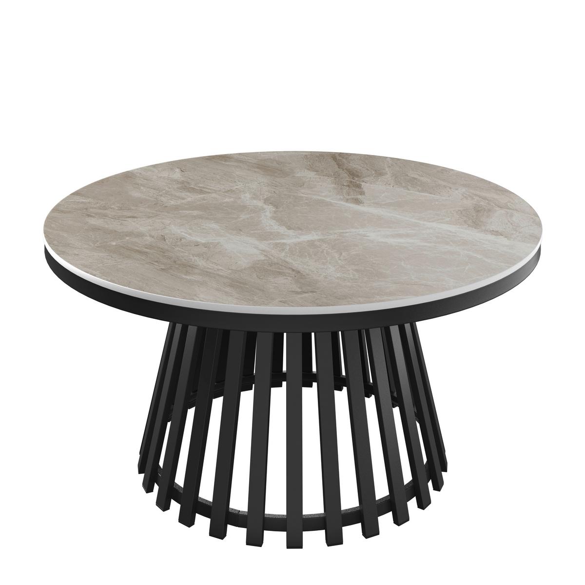 Couchtisch Pela Grau MDF - Schwarz/Grau, MODERN, Holzwerkstoff/Stein (90/90/45cm) - Bessagi Home