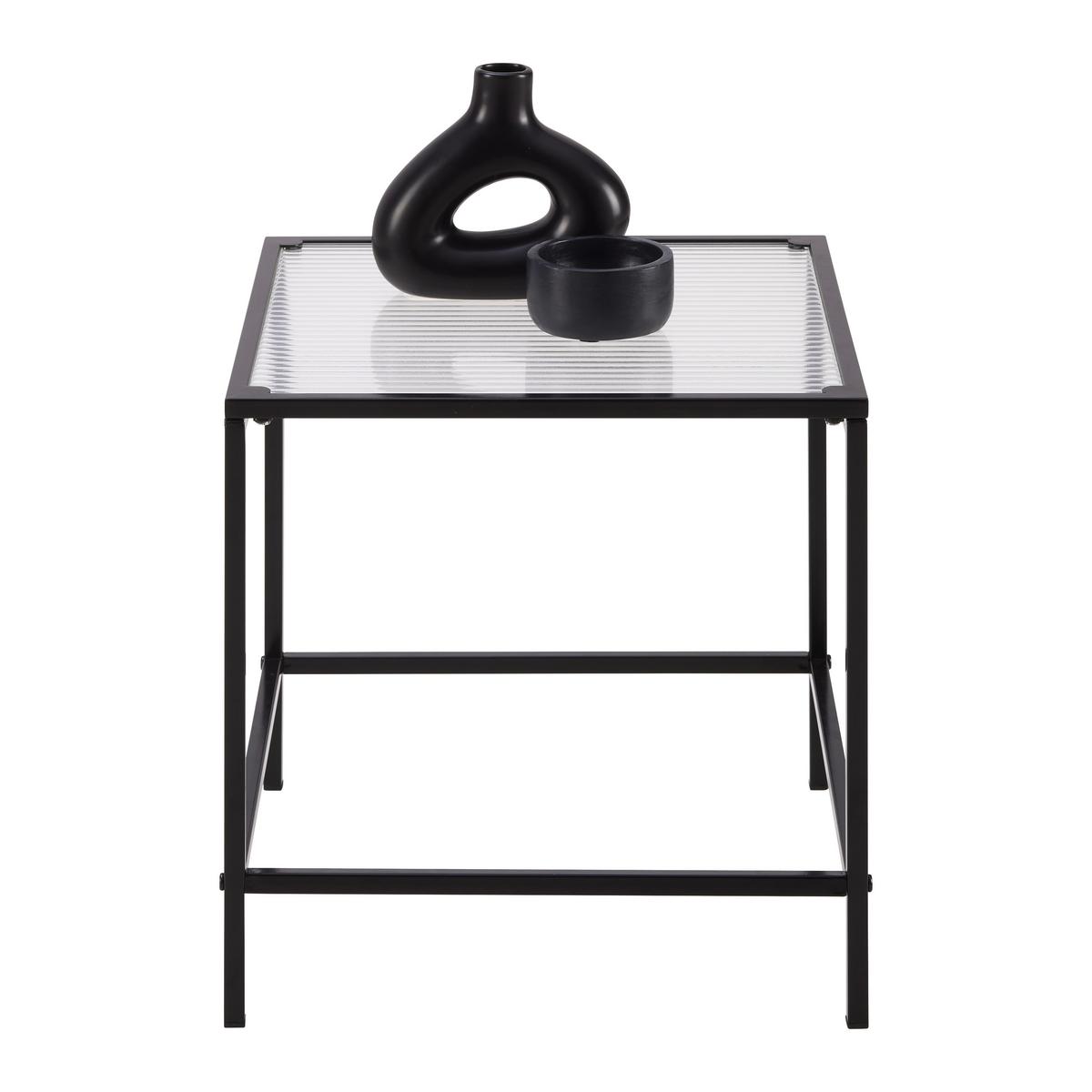 Beistelltisch Shine Schwarz - Transparent/Schwarz, MODERN, Glas/Metall (40/40/40cm) - Mömax