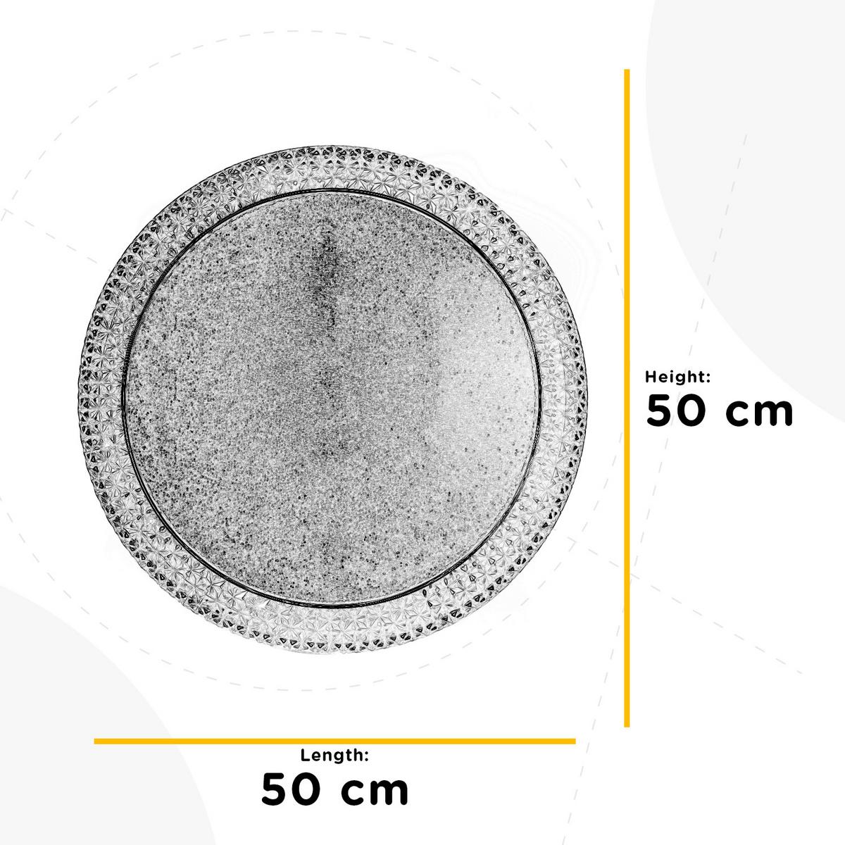 Led Mennyezeti Lámpa 1018/plg Giulia - krómszínű/átlátszó, Basics, műanyag/fém (50/50/13cm)