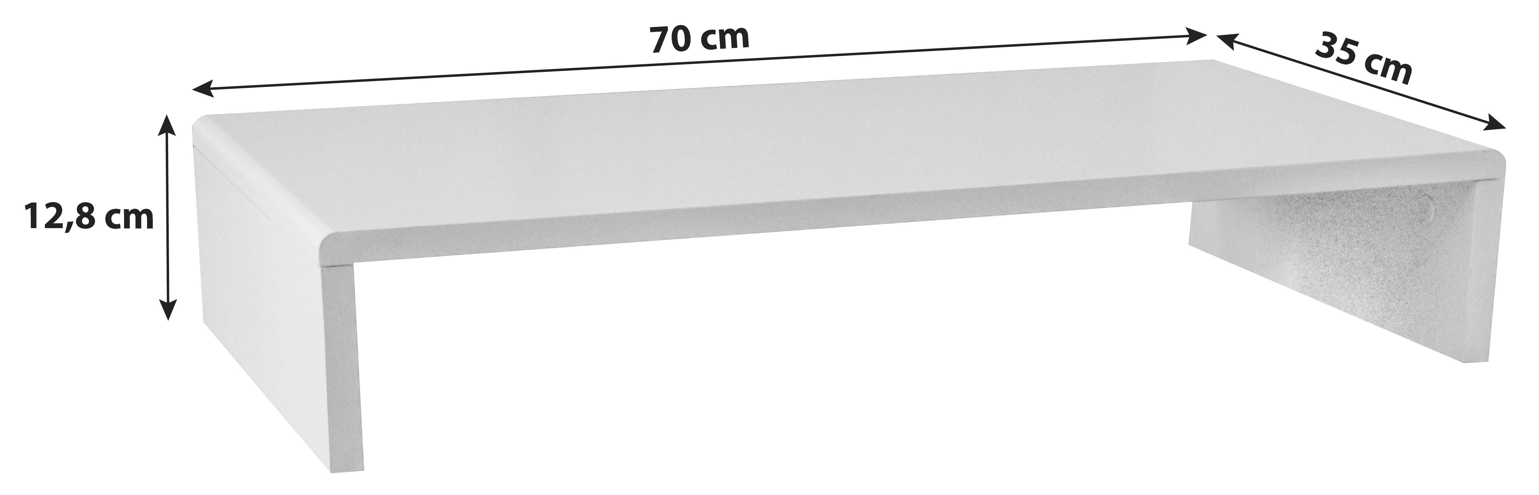 Tv-rátét Fehér Aktion - fehér, Modern, faalapú anyag (70/12,8/35cm)