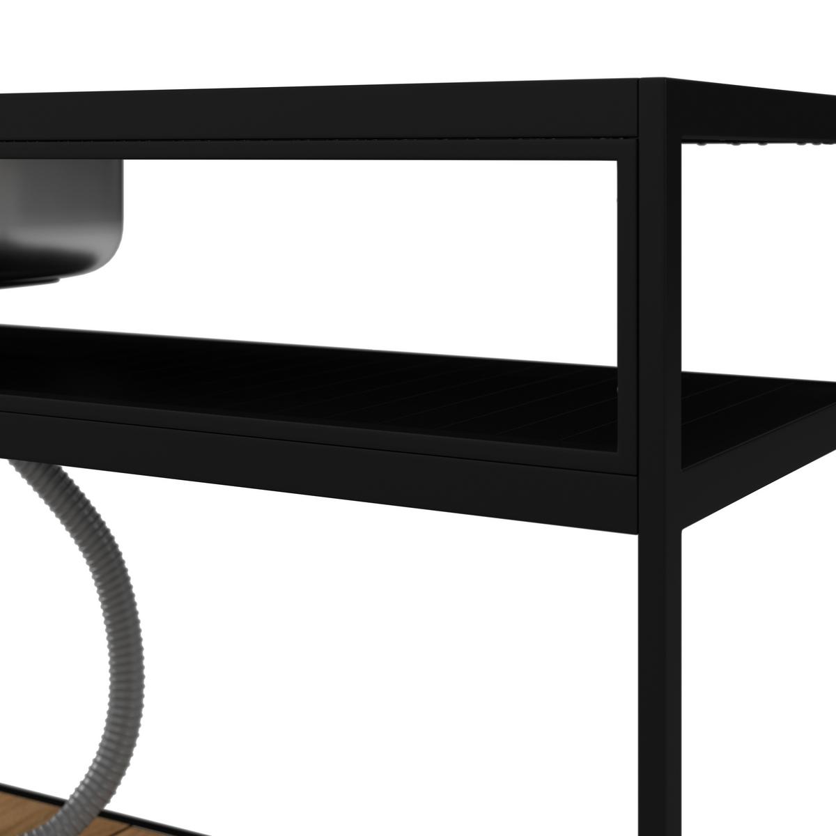 Outdoorküche Delia Schwarz /Naturfarben inkl. Abdeckung - Schwarz/Naturfarben, MODERN, Kunststoff/Metall (127/126/53,5cm) - Bessagi Garden