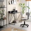 BUREAU PERCY -BASED- - noir, MODERN, matériau en bois/métal (91/87/50cm) - Based