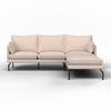 Wohnlandschaft Rosa Webstoff Beige - Beige/Schwarz, MODERN, Holz/Textil (226/84/163cm) - Bessagi Home