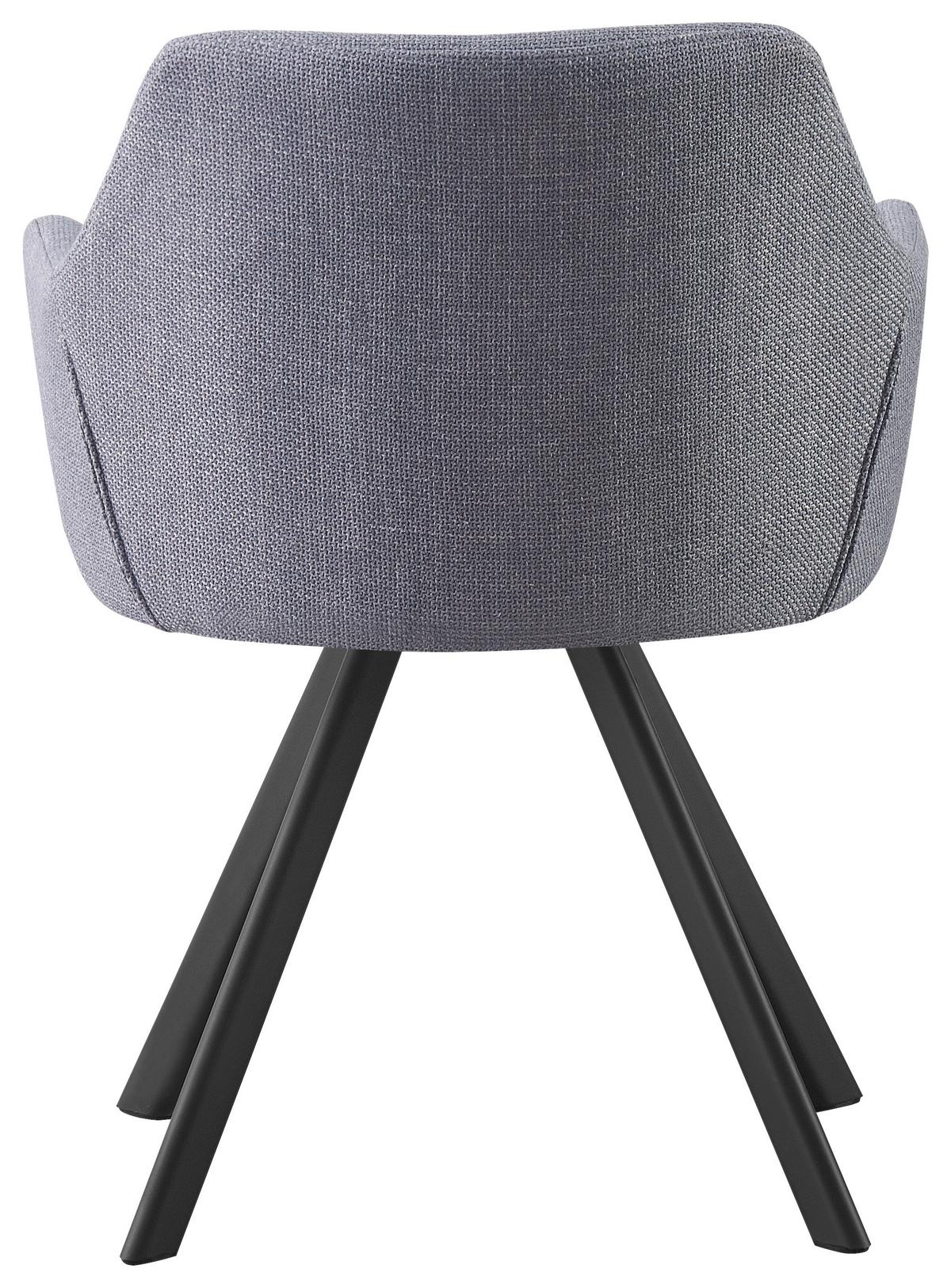 KRZESŁO Z PODŁOKIETNIKAMI MARKO - jasnoszary/czarny, Design, metal/tkanina (58,5/78,5/60cm) - Hom`in