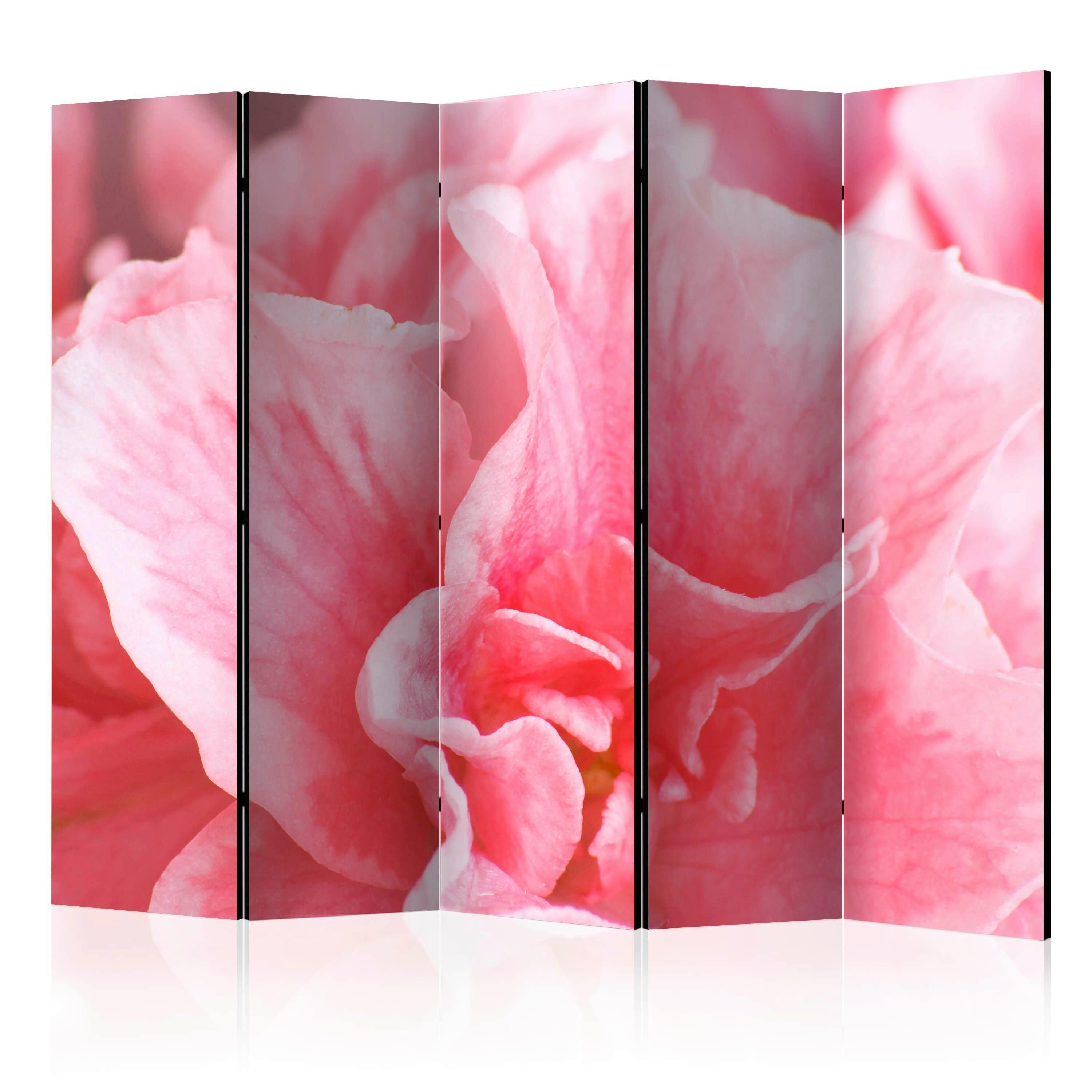 Paravan Pink Azalea Flowers I, 5-Delni, Dvostranski - pink/bela, Basics, tekstil/les (225/172/3cm) - artgeist