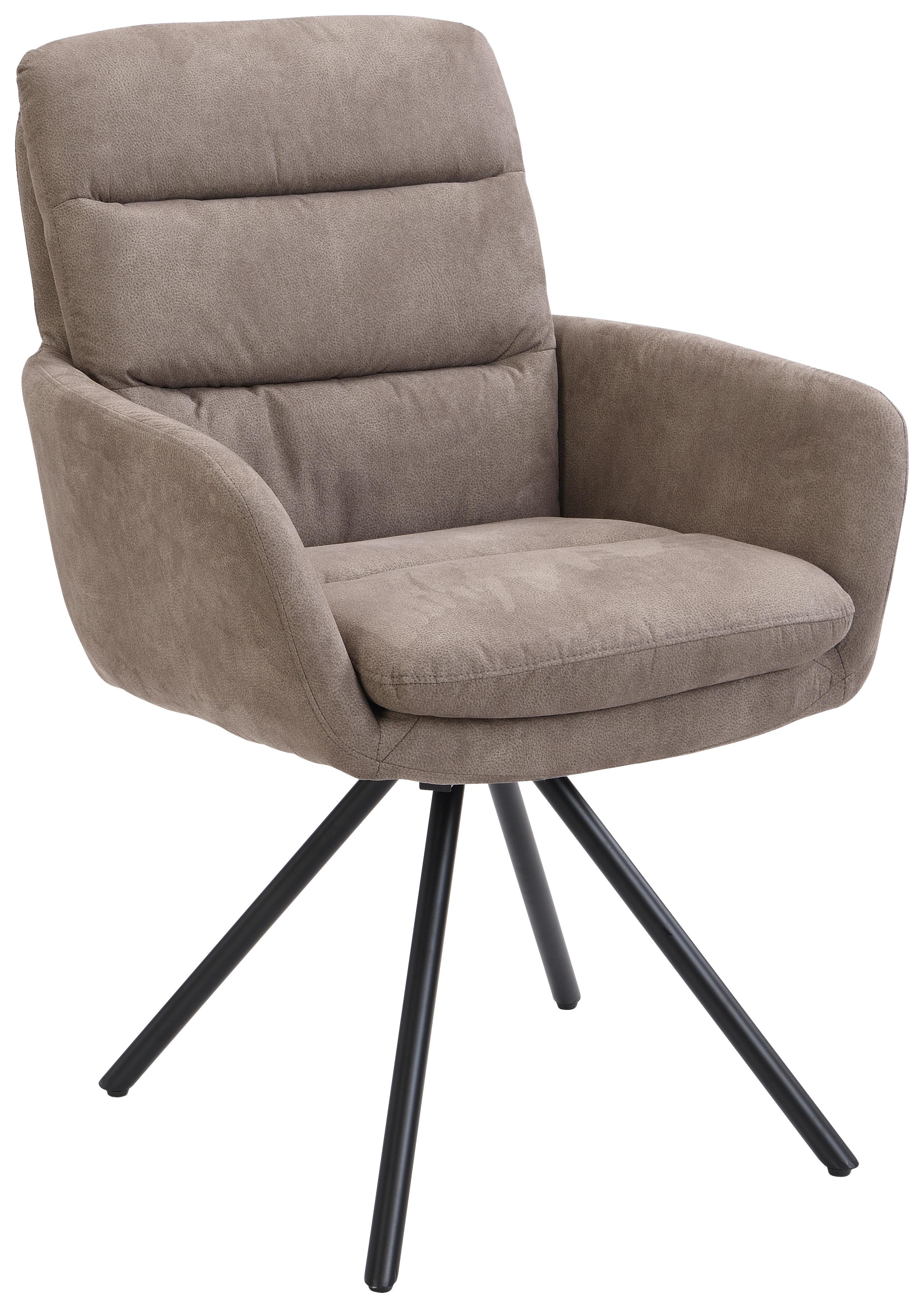 KRZESŁO Z PODŁOKIETNIKAMI SCOTTY 2.0 - czarny/taupe, Design, metal/tkanina (62/89/65cm) - Cantus