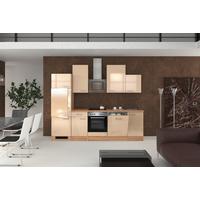 Küchenblock Nepal mit Geräten Eiche/Kaschmir B: ca. 280 cm - Kaschmir/Edelstahlfarben, Basics, Holzwerkstoff/Metall (280cm) - FlexWell