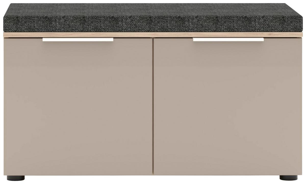 Garderobenbank Siena Eichefarben/Kaschmir - Kaschmir/Chromfarben, MODERN, Glas/Holzwerkstoff (90/51/41cm) - Mömax