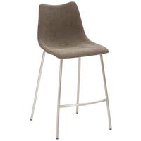 Barhocker My Solo ca. 49x100 cm Schlammfarb. - Schlammfarben/Edelstahlfarben, KONVENTIONELL, Textil/Metall (49/99,5/55cm) - Livetastic