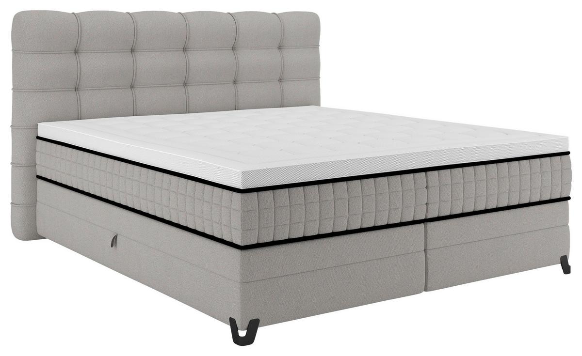 Boxspringbett Carmen C Grau ca. 180x200cm - Grau, KONVENTIONELL, Holz/Holzwerkstoff (180/200cm) - Premium Living