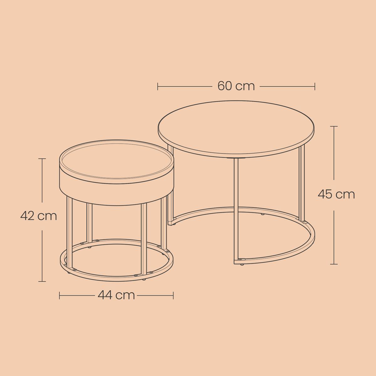 COUCHTISCH COFFEE TABLE - Schwarz/Braun, MODERN, Holzwerkstoff/Metall (60/60/45cm) - MID.YOU