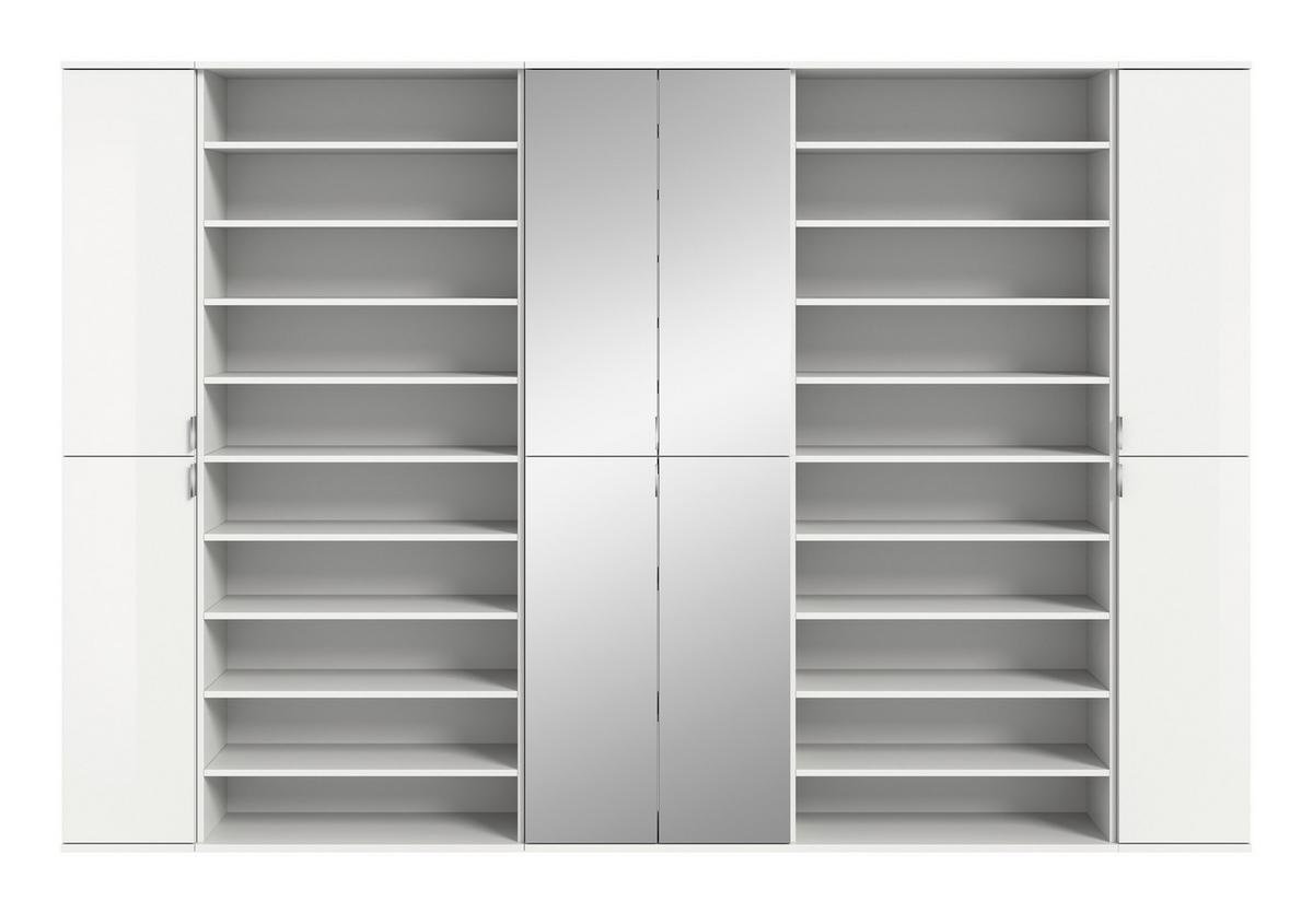 GARDEROBE PROJEKT X - Weiss Hochglanz/Weiss, Design, Holzwerkstoff (281/193/34cm) - Livetastic