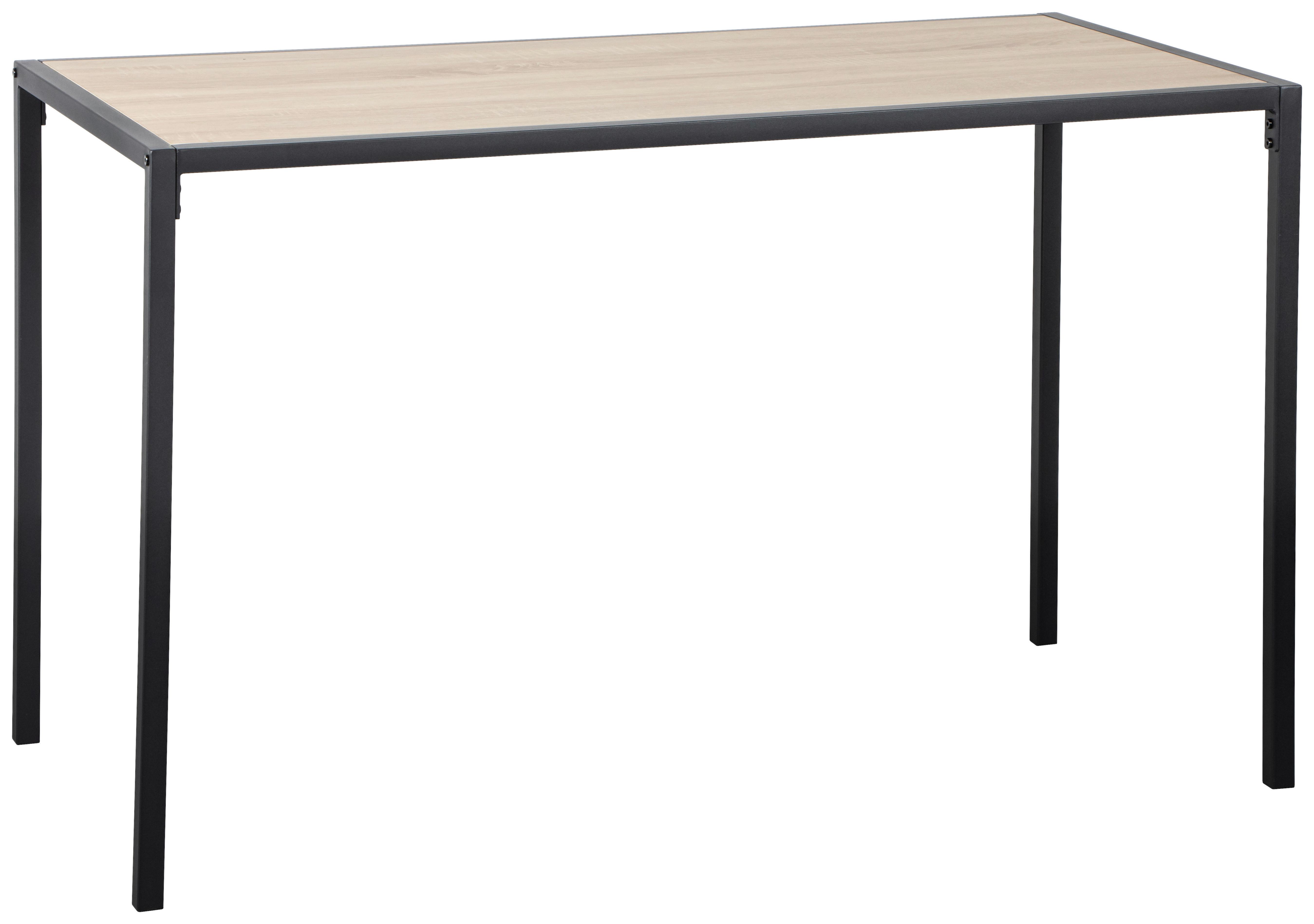Schreibtisch Arian Schwarz/Sonoma Eiche - Schwarz/Sonoma Eiche, Basics, Holzwerkstoff/Metall (120/60/75cm) - Based