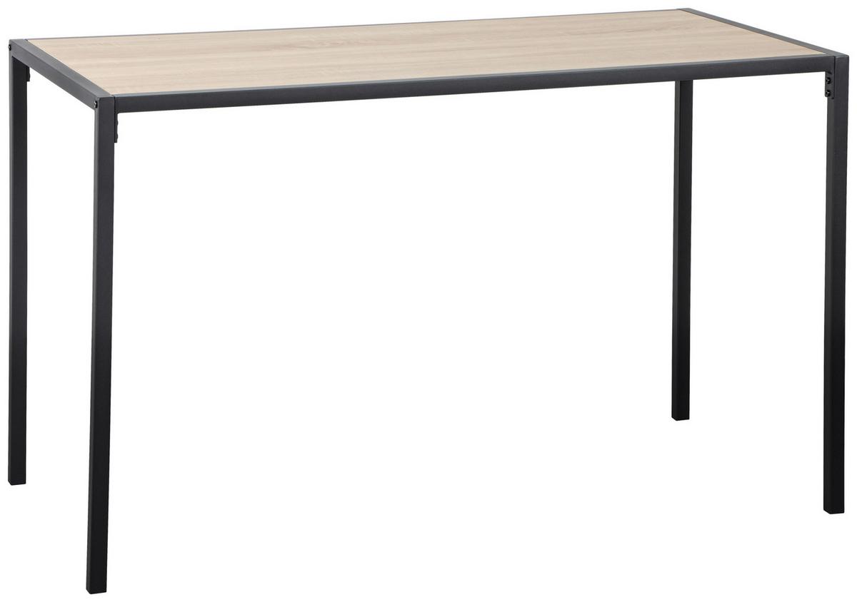 Schreibtisch Arian Schwarz/Sonoma Eiche - Schwarz/Sonoma Eiche, Basics, Holzwerkstoff/Metall (120/60/75cm) - Based