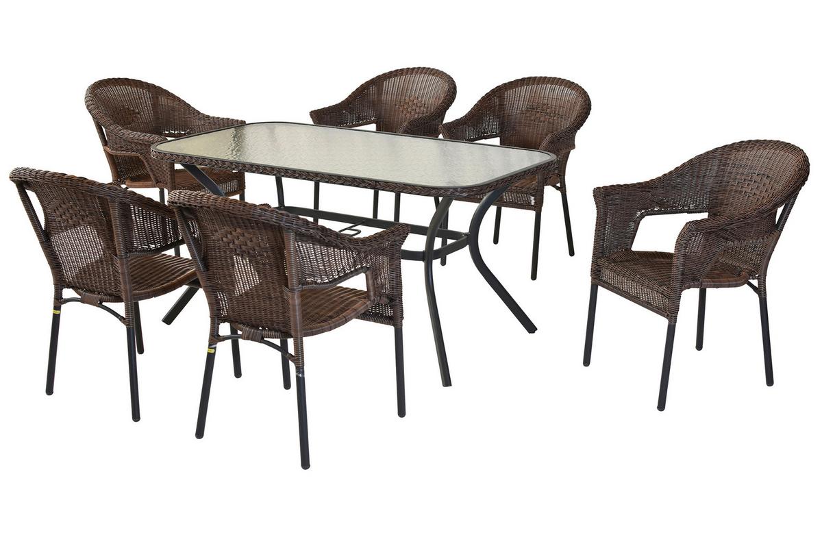 Vrtna Garnitura Ravenna, Temno Rjava, 7-Delna - temno rjava/barve grafita, Konvencionalno, kovina/umetna masa - Gardenson