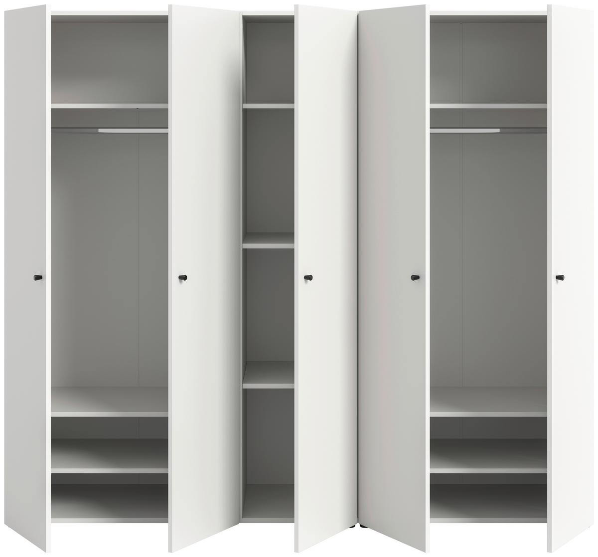 Drehtürenschrank DARWIN ca.200x176x51cm Weiß - Schwarz/Weiß, MODERN, Holzwerkstoff/Kunststoff (200/176/51cm) - MID.YOU