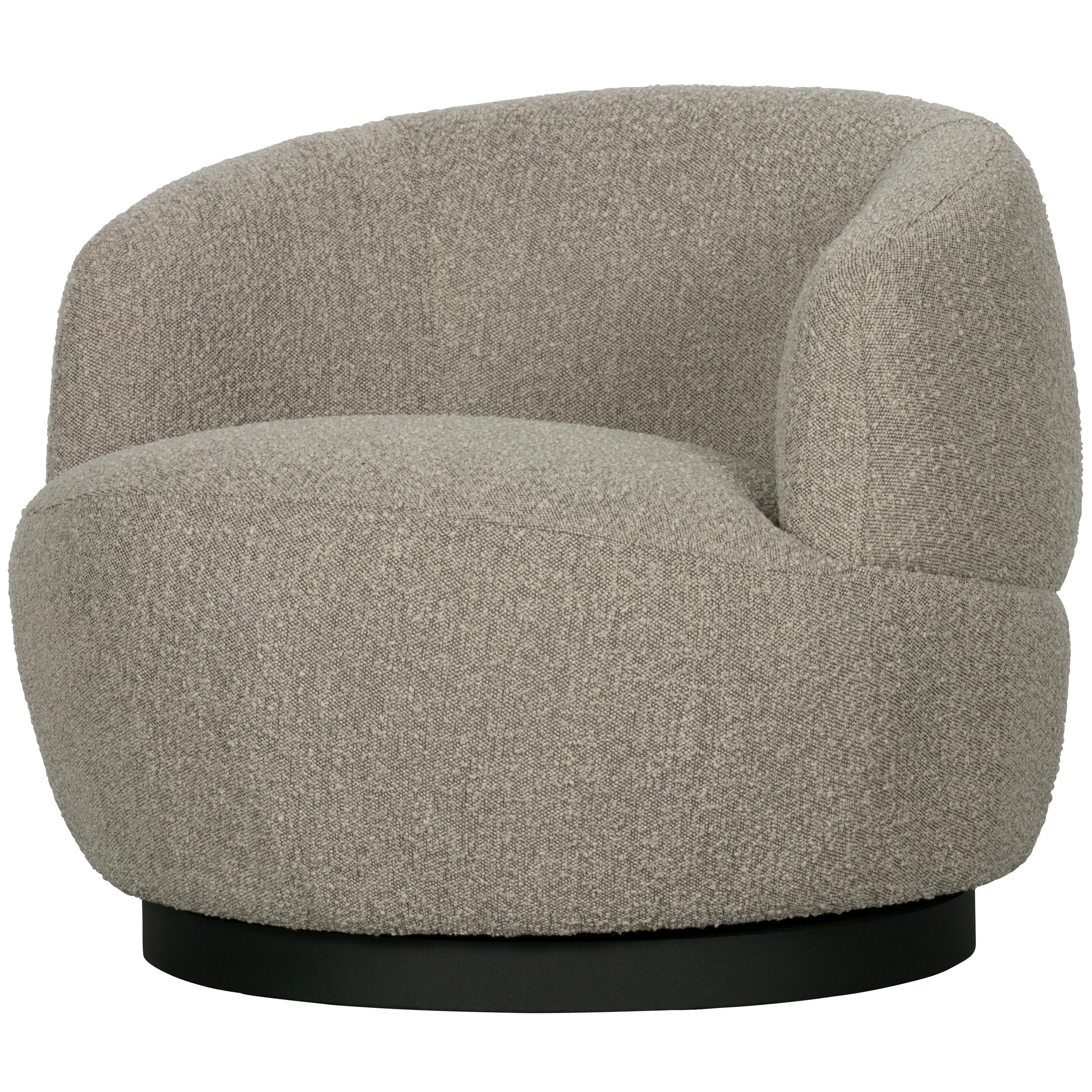 Sessel Woolly Naturfarben B: 84 cm - Schwarz/Naturfarben, Design, Kunststoff/Textil (84/71/88cm) - Livetastic