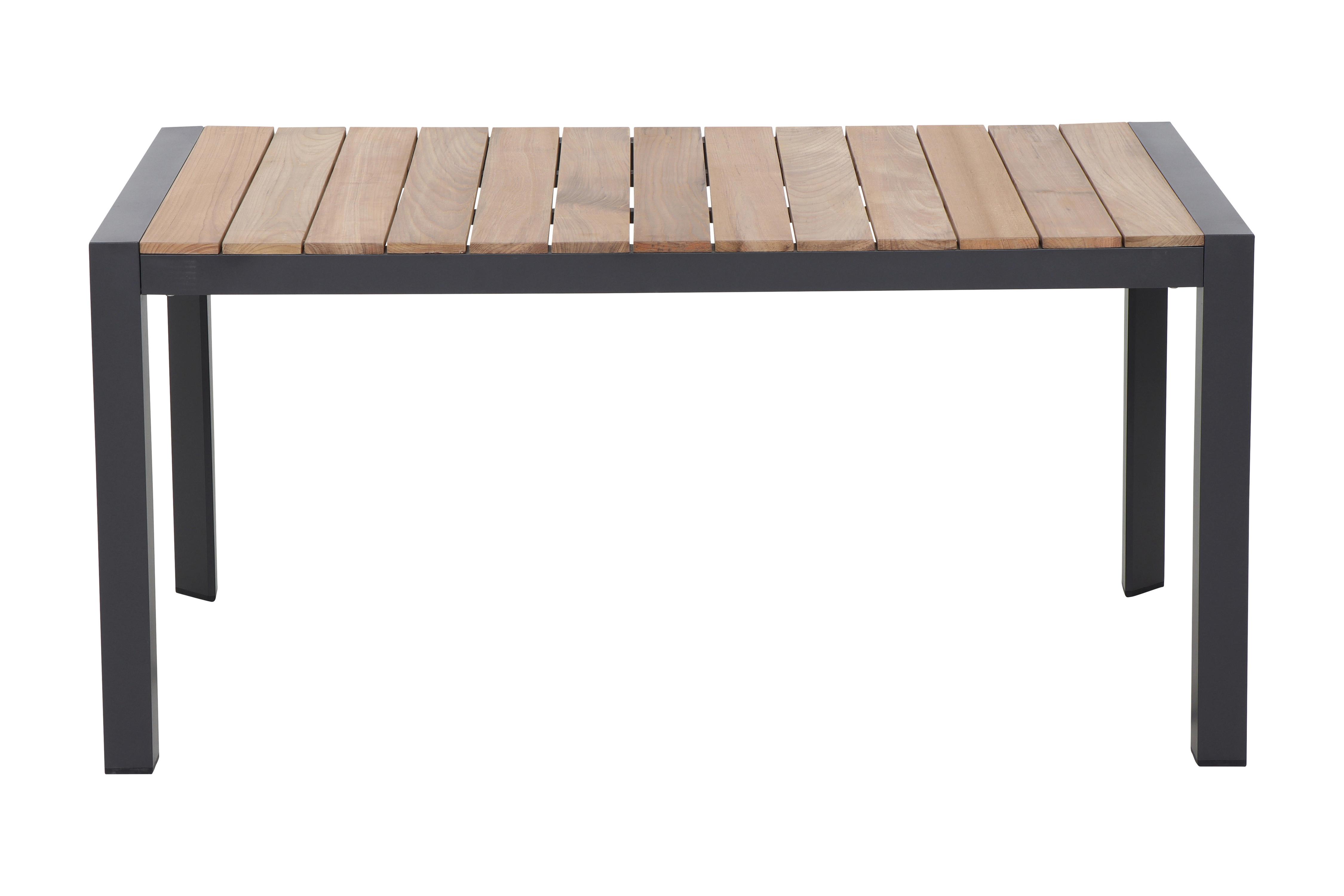 Siena Garden Gartentisch ca.140x80x67cm Tekholz/Metall - Anthrazit/Teakfarben, KONVENTIONELL, Holz/Metall (140/80/67cm) - Siena Garden