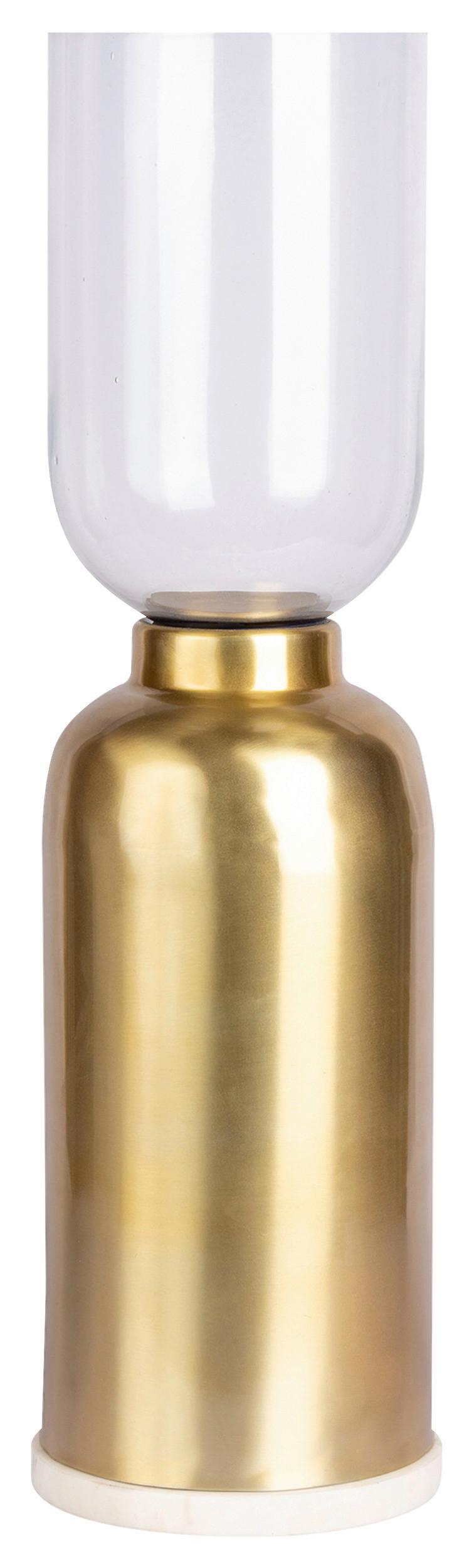 KERZENSTÄNDER SHANTI - Goldfarben, Trend, Glas/Stein (19/63,5/63.5cm) - Kayoom