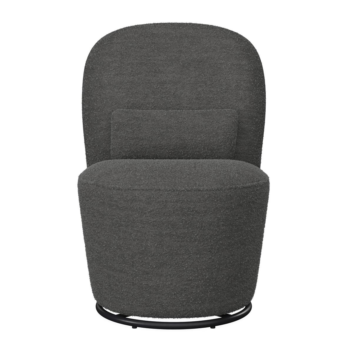 Stuhl Vittore Grau Bouclé Gepolstert - Grau, MODERN, Holz/Textil (56/84/62cm) - Bessagi Home
