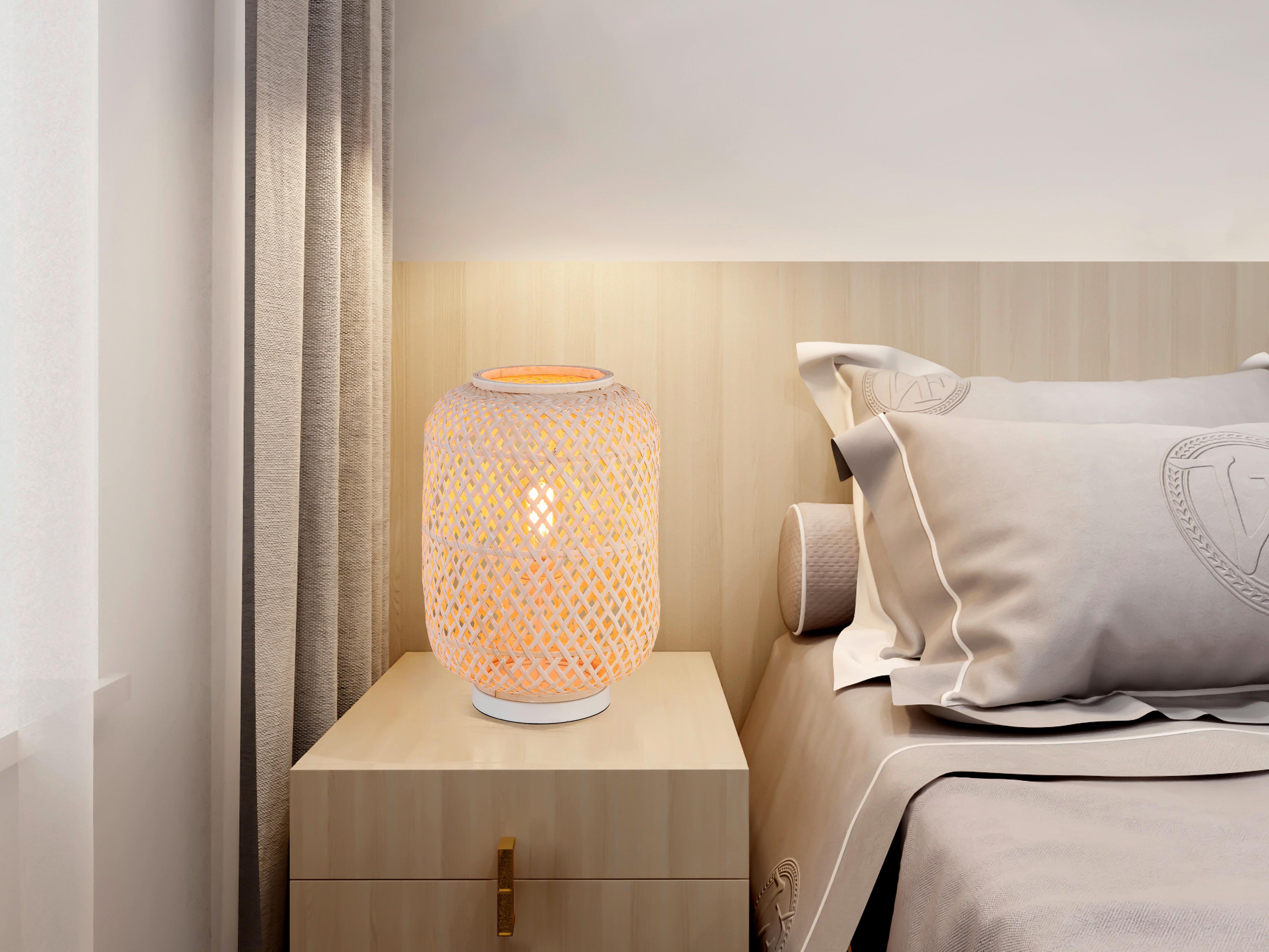 LAMPA STOŁOWA LAURINA - biały, Modern, drewno (28/43cm) - Bessagi Home