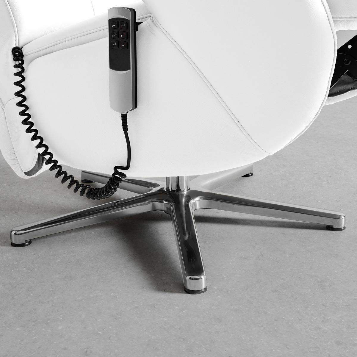 Relaxsessel Sitting 2 Weiß - Chromfarben/Weiß, MODERN, Leder (70/111/80cm) - Premium Living