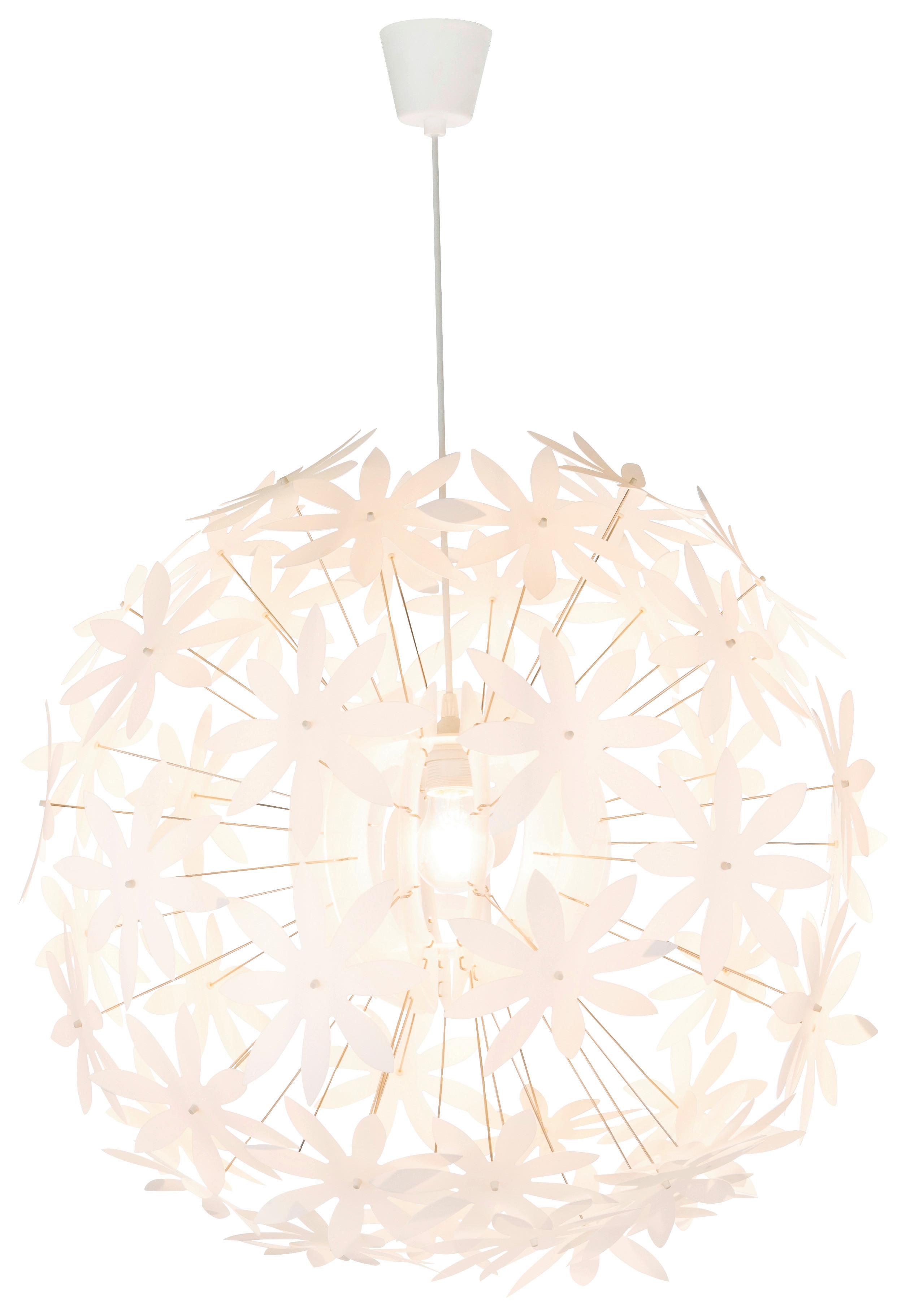 Hängeleuchte Stella Weiß max. 60 Watt - Weiß, Basics, Kunststoff (60/150cm) - Globo