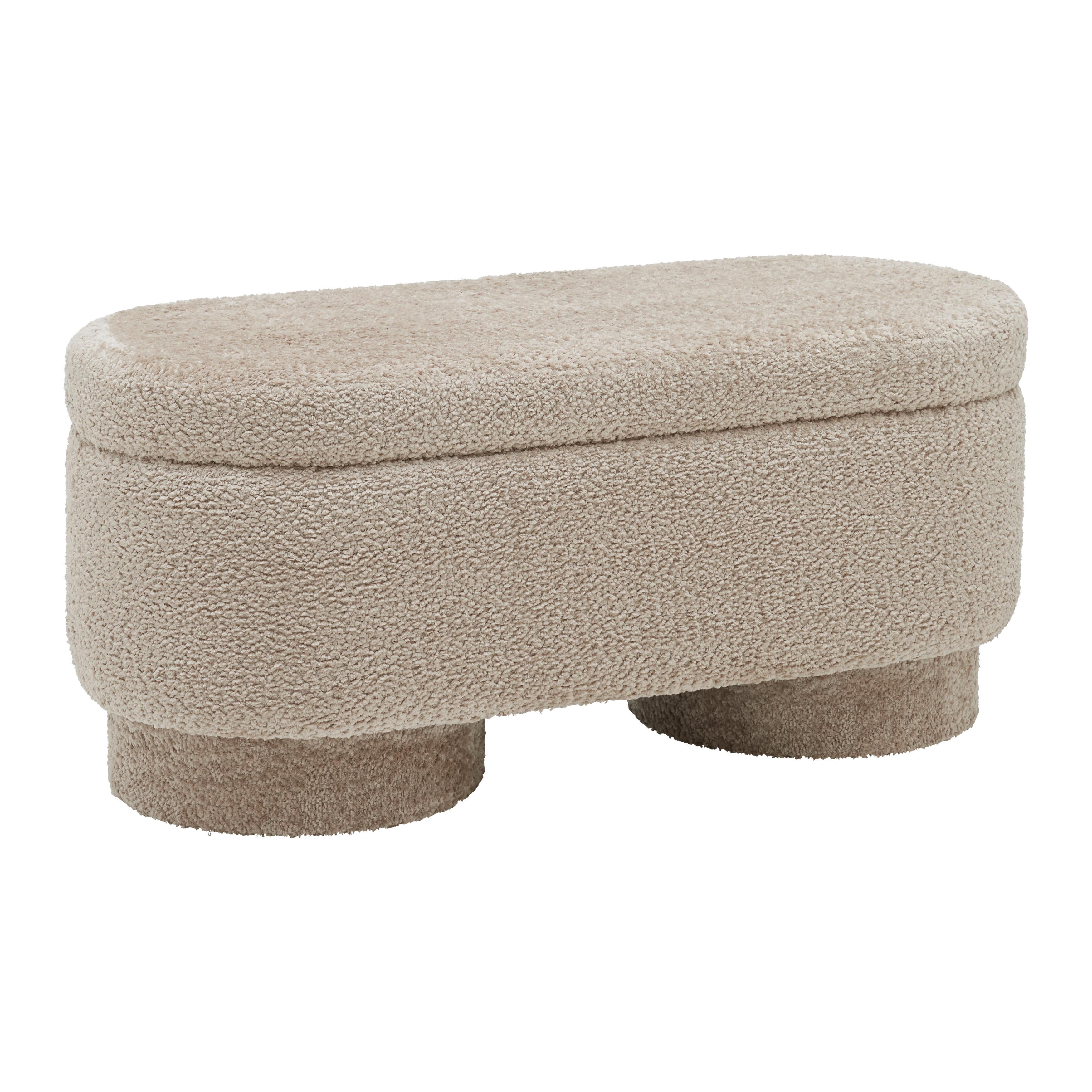 Sitzbank Marilyn Taupe mit Stauraum - Taupe, MODERN, Holzwerkstoff/Textil (100/43/42cm) - Premium Living