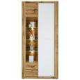 Vitrine Weiß/Eichefarben - Eichefarben/Silberfarben, KONVENTIONELL, Glas/Holzwerkstoff (91/198/35cm) - Modern Living Vitrine Weiß/Eichefarben - Eichefarben/Silberfarben, KONVENTIONELL, Glas/Holzwerkstoff (91/198/35cm) - Modern Living