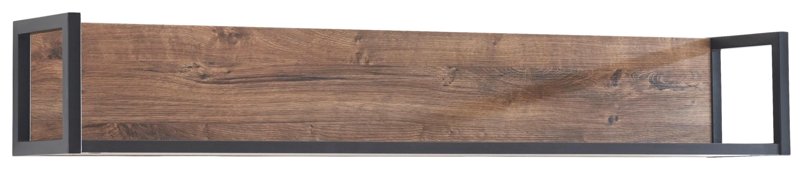 PÓŁKA ŚCIENNA BASTIAN - kolor dębowy/ciemnoszary, Konventionell, materiał drewnopochodny/metal (150/24/25cm) - Cantus