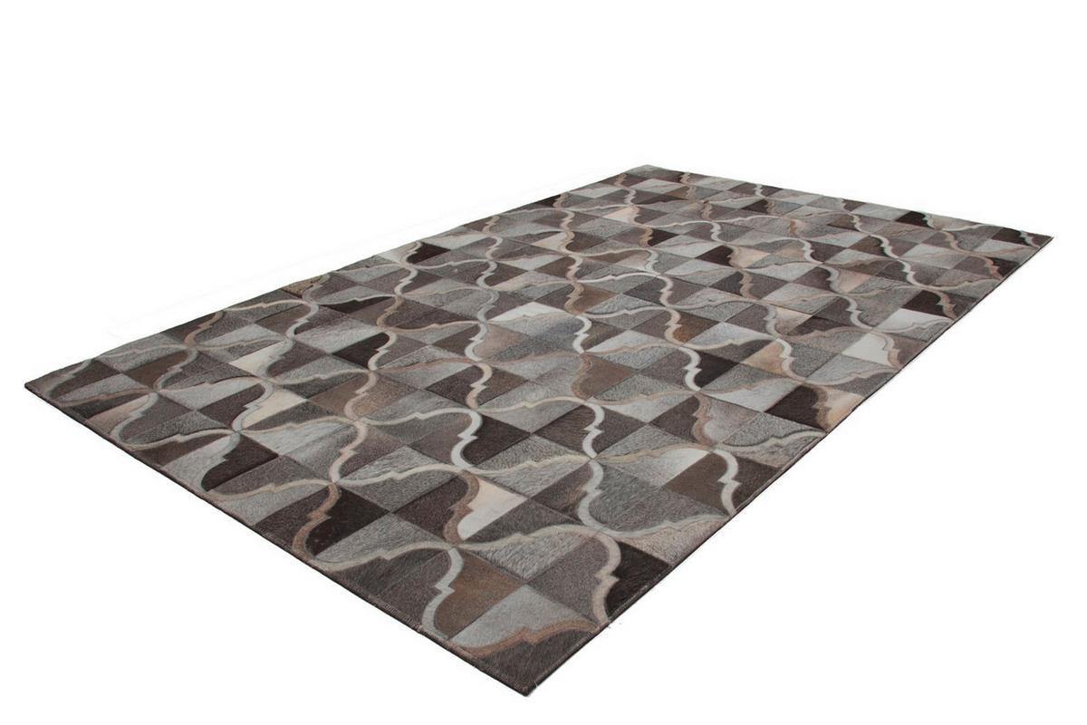 FLACHWEBETEPPICH LAVISH 310 GRAU 120CM X 170CM - Grau, Design, Leder (120/170cm) - Kayoom