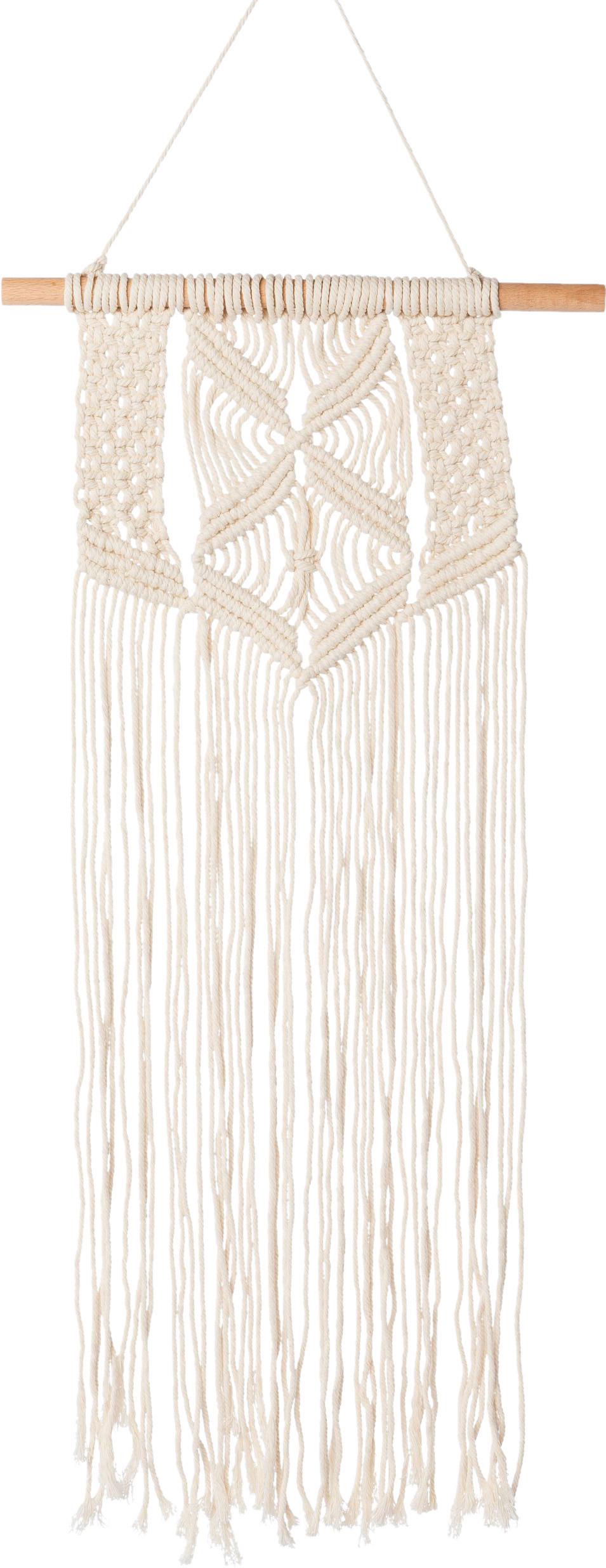 Dekohänger Makrame in Naturfarben - Naturfarben, Trend, Naturmaterialien (25/80cm) - Modern Living