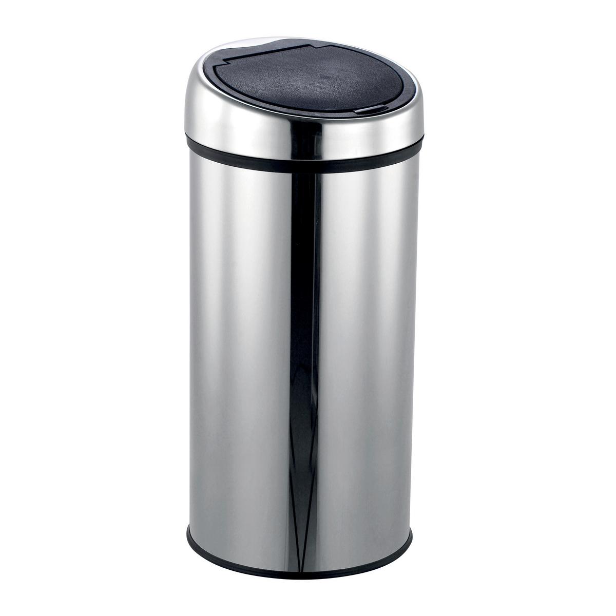 ABFALLEIMER 100930 - Silberfarben/Schwarz, Basics, Metall (35/66/35cm) - Spirella