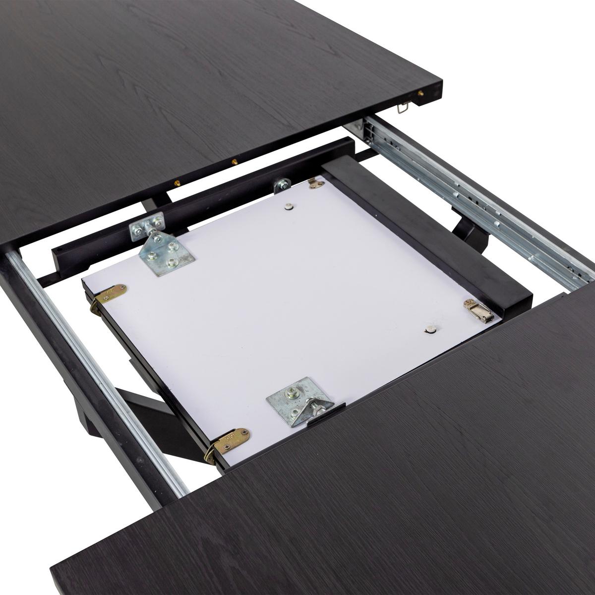Esstisch Arros Schwarz L: 180-220cm - Schwarz, MODERN, Holzwerkstoff (180-220/90/75cm) - Livetastic