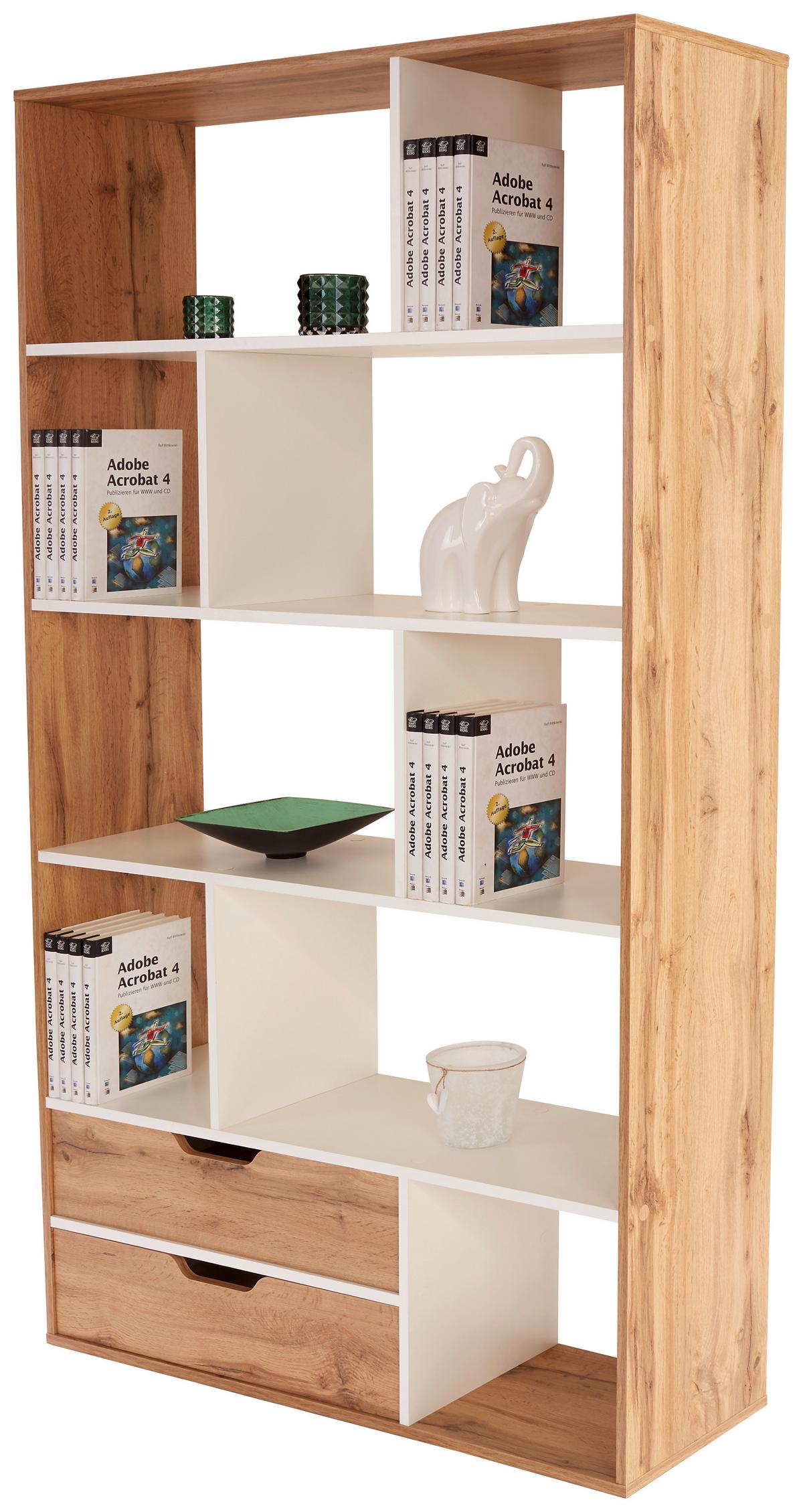 Mobilier despărțitor Roberto - alb/culoare lemn stejar, Modern, material pe bază de lemn (110/185/32cm) - Modern Living
