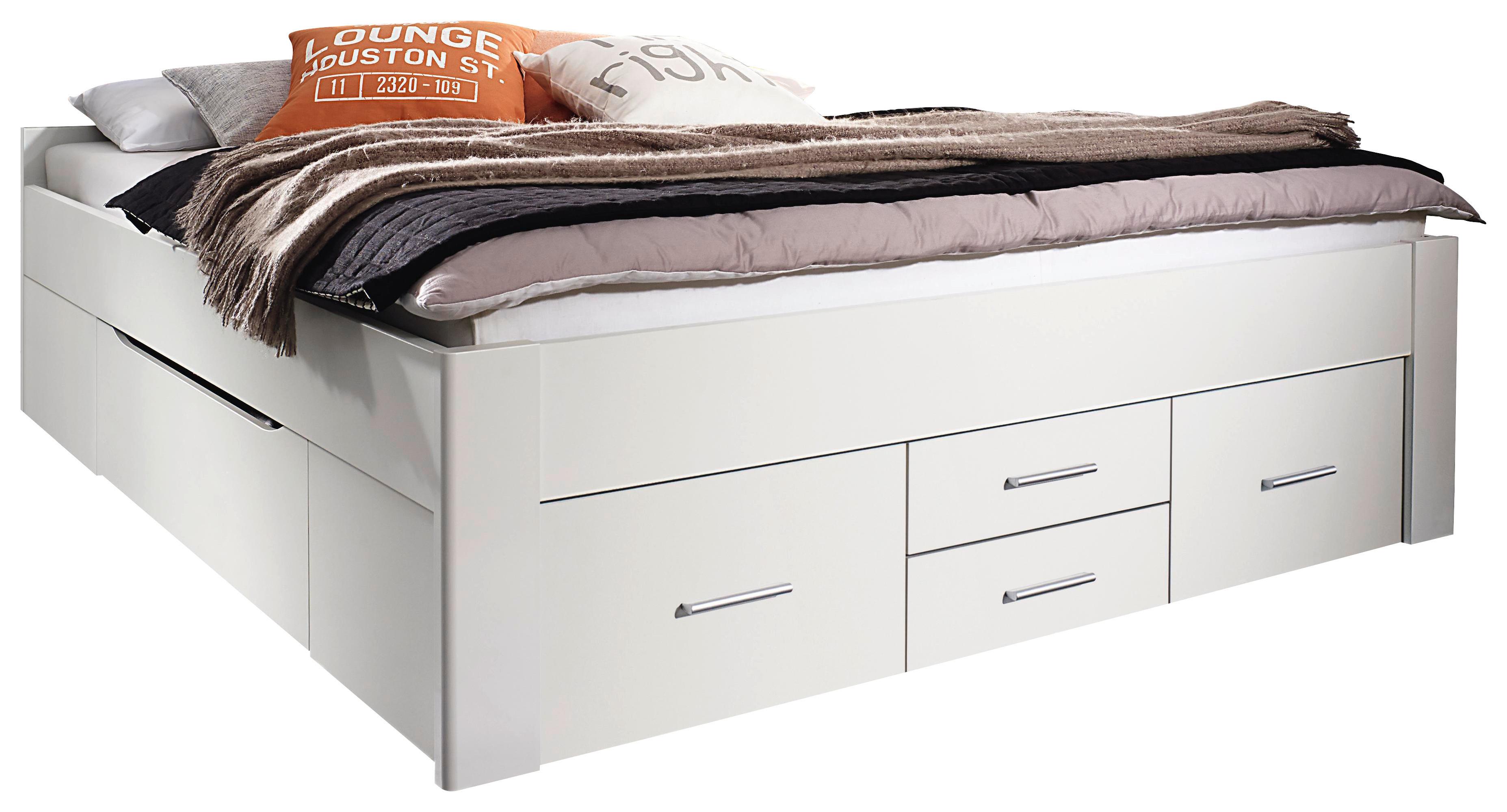 Postelja S Predalom Scala, Bela, 6 Predalov - bela, Moderno, leseni material (180/200cm) - Rauch Möbel