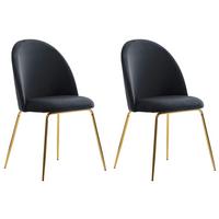 Set Stolov Leon, Črna, 2-Delni - zlate barve/črna, Design, kovina/tekstil (53/86/50cm) - MID.YOU